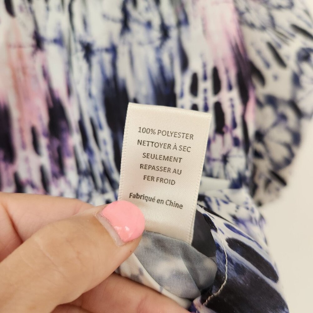 Amanda Uprichard Blouse Top Shirt Pink Purple Watercolor Tunic Women's S - Picture 8 of 8